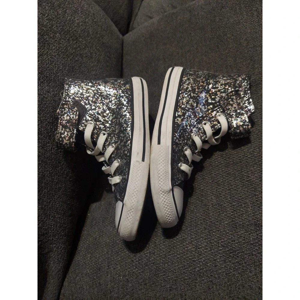 Converse Chuck Taylor All Star Glitter High‎ Top Sneakers Size 1 Kids Y2k Boho